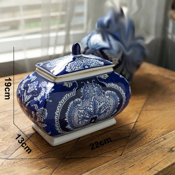 Blue White Porcelain Tea Caddy-ToShay.org