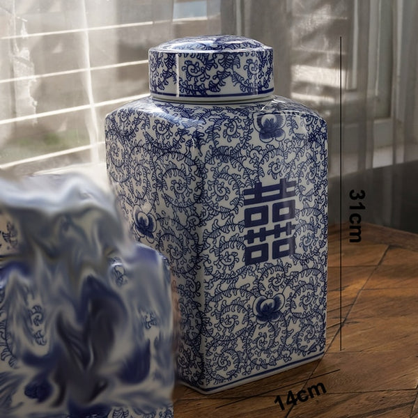 Blue White Porcelain Tea Caddy-ToShay.org