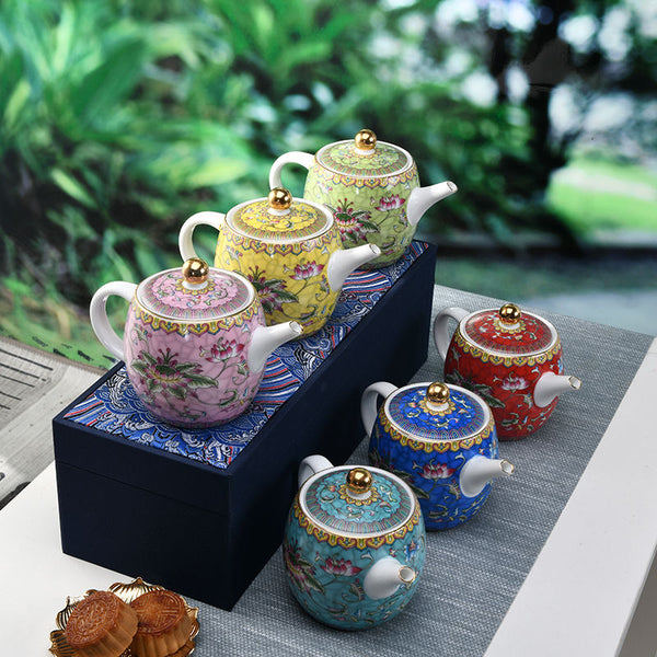Enamel Porcelain Teapot-ToShay.org