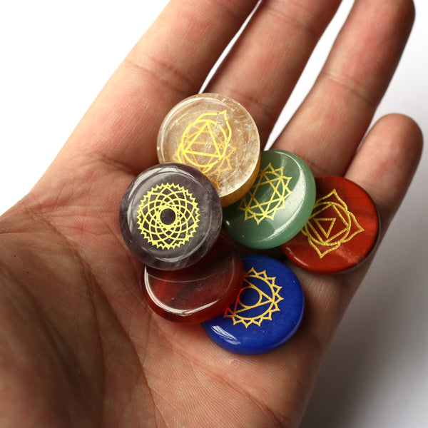 Chakra Symbols Palm Stones-ToShay.org