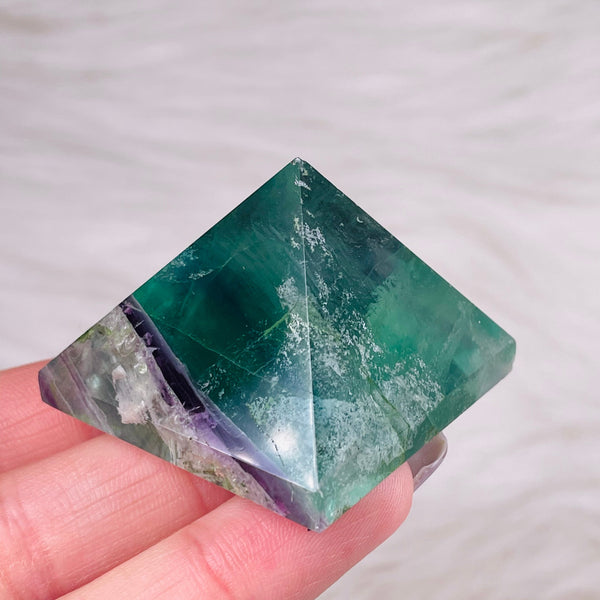 Green Fluorite Crystal Pyramid-ToShay.org