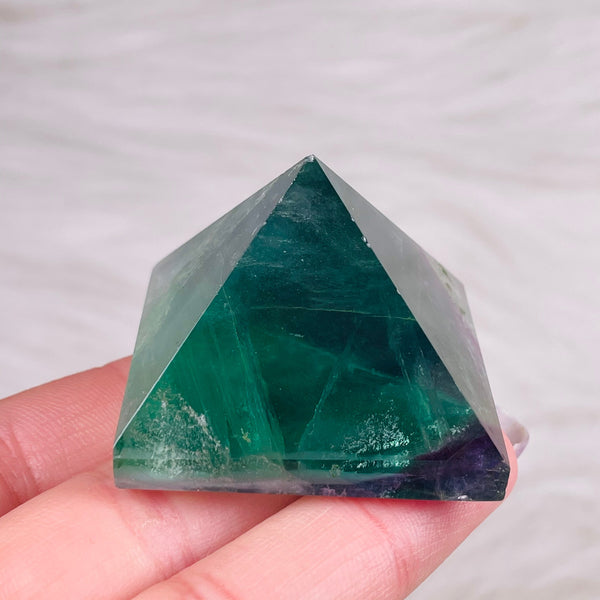 Green Fluorite Crystal Pyramid-ToShay.org