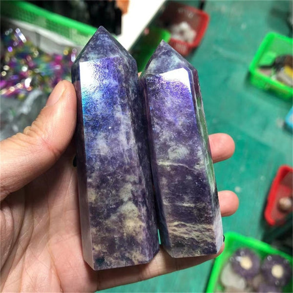 Purple Aura Lepidolite Points-ToShay.org