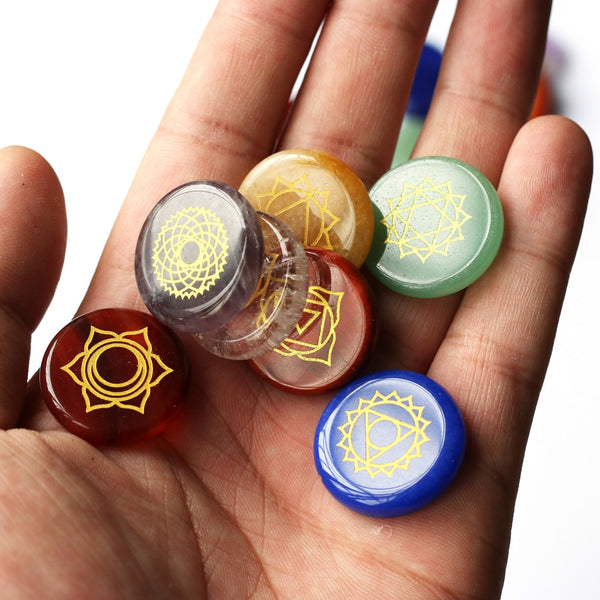 Chakra Symbols Palm Stones-ToShay.org