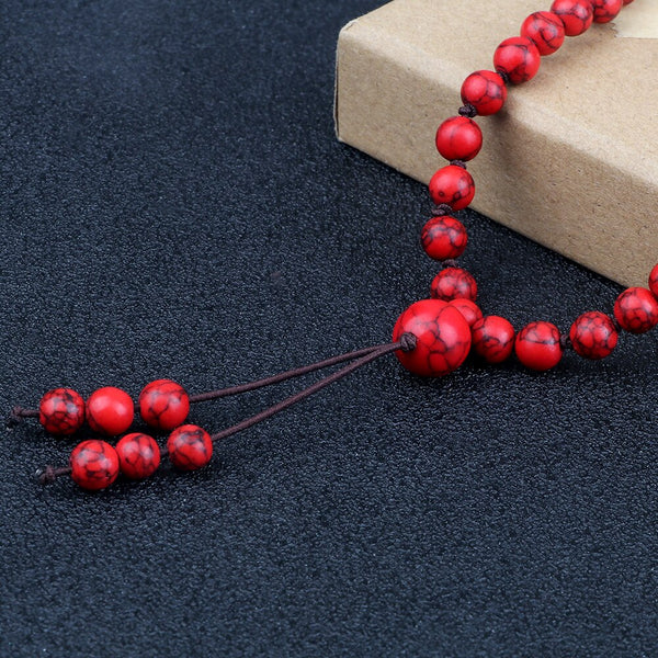 Red Howlite Bead Bracelet-ToShay.org