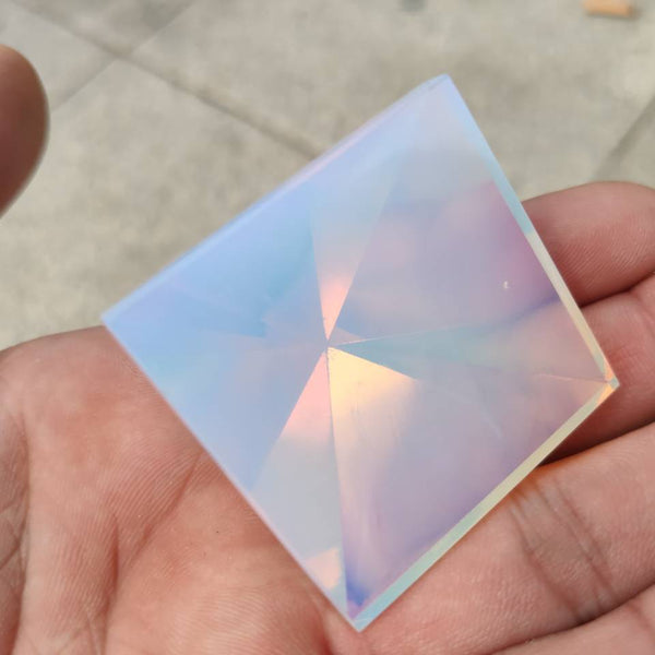 White Opalite Crystal Pyramid-ToShay.org