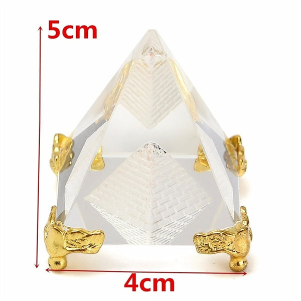 Clear Crystal Enclosed Pyramid-ToShay.org