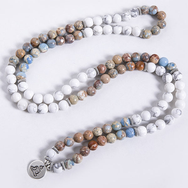 White Howlite Mala Beads-ToShay.org