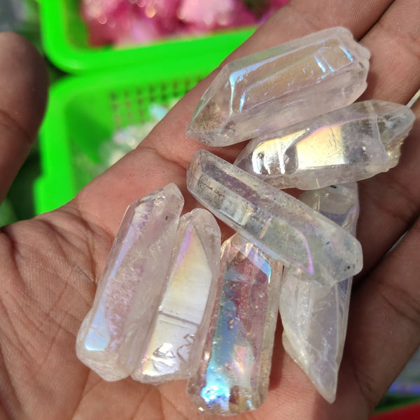 Clear Rainbow Aura Crystal Wand-ToShay.org