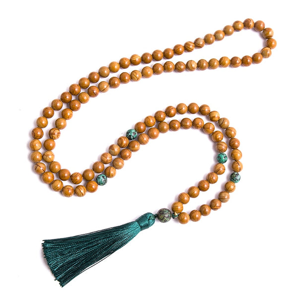 Yellow Wood Jasper Mala Beads-ToShay.org