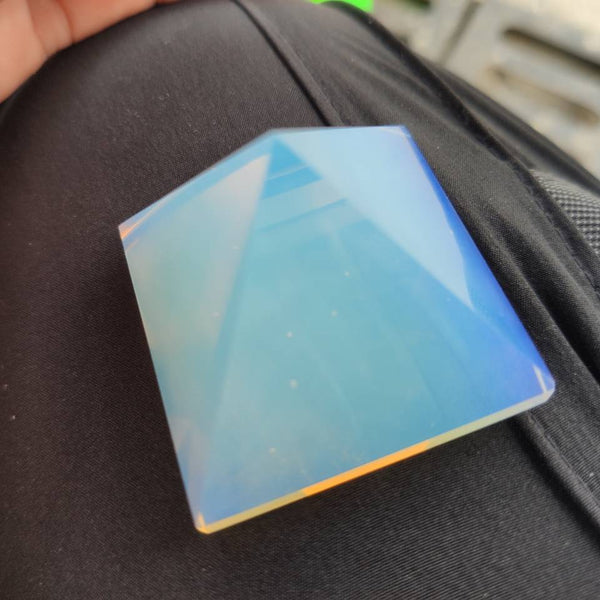 White Opalite Crystal Pyramid-ToShay.org