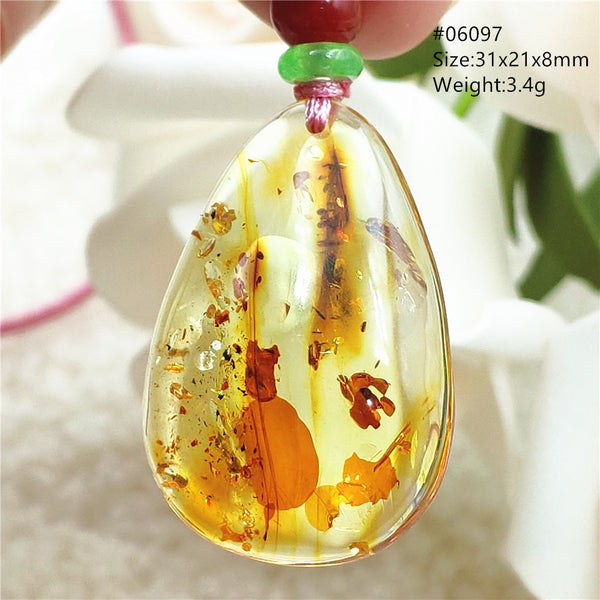 Yellow Amber Flower Crystal Pendant-ToShay.org