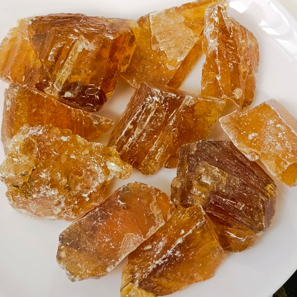 Yellow Amber Calcite Raw Stones-ToShay.org