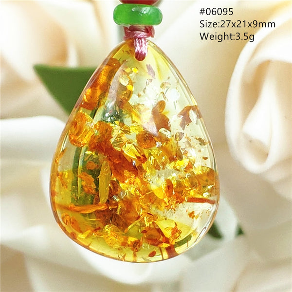 Yellow Amber Flower Crystal Pendant-ToShay.org