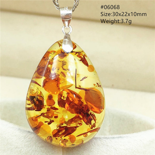 Yellow Amber Flower Crystal Pendant-ToShay.org