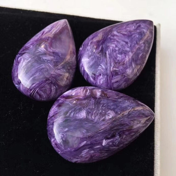 Purple Charoite Teardrop Stones-ToShay.org