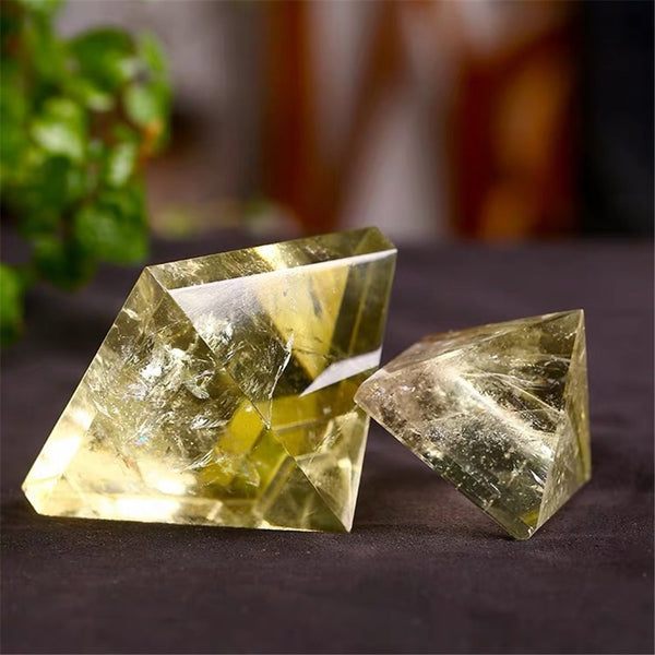 Yellow Citrine Crystal Pyramids-ToShay.org