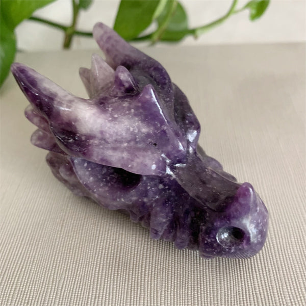 Purple Lepidolite Dragon Head-ToShay.org