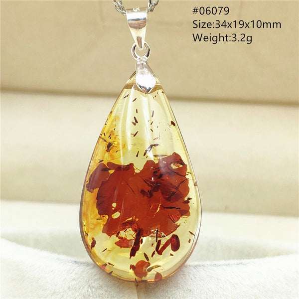 Yellow Amber Flower Crystal Pendant-ToShay.org