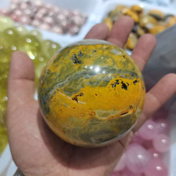 Yellow Bumblebee Jasper Ball-ToShay.org