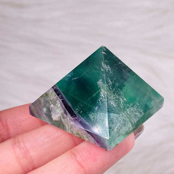 Green Fluorite Crystal Pyramid-ToShay.org