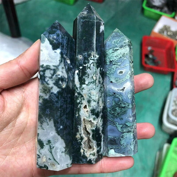 Green Moss Agate Wand-ToShay.org