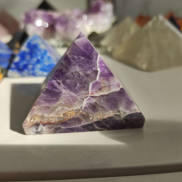 Purple Amethyst Crystal Pyramid-ToShay.org