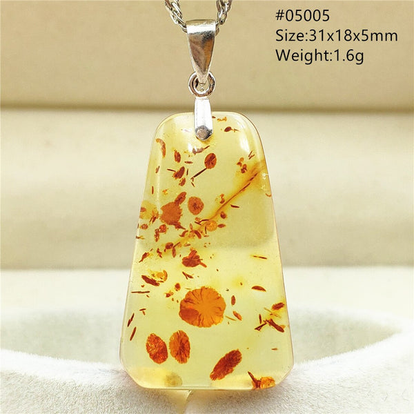 Yellow Amber Flower Crystal Pendant-ToShay.org