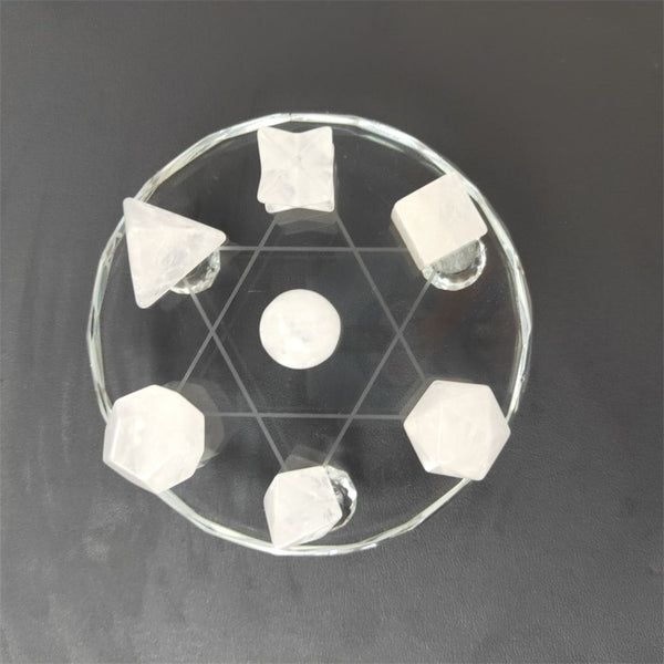 White Quartz Platonic Solids Array-ToShay.org