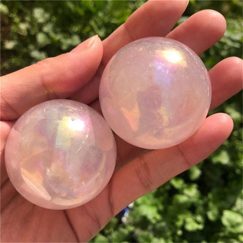 Pink Rose Quartz Aura Ball-ToShay.org