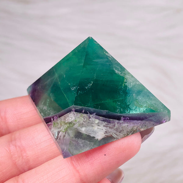 Green Fluorite Crystal Pyramid-ToShay.org