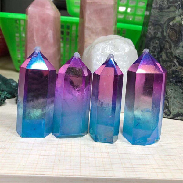 Purple Blue Aura Crystal Wand-ToShay.org