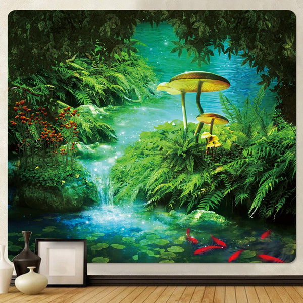 Mushroom Forest Tapestry-ToShay.org