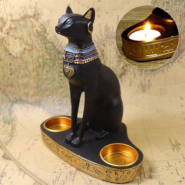 Egyptian Cat Candle Holder-ToShay.org