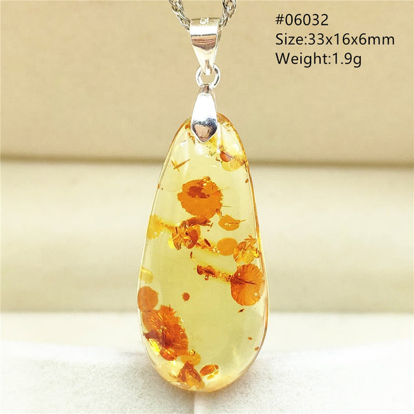 Yellow Amber Flower Crystal Pendant-ToShay.org