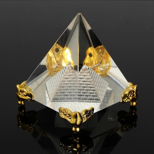 Clear Crystal Enclosed Pyramid-ToShay.org