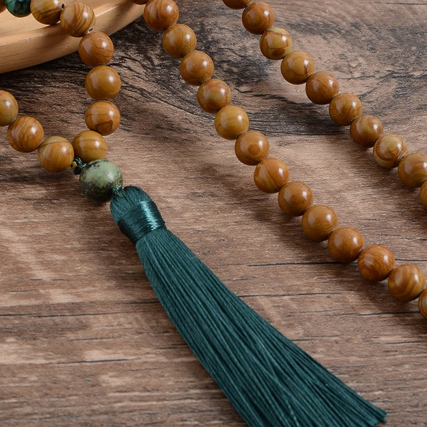 Yellow Wood Jasper Mala Beads-ToShay.org