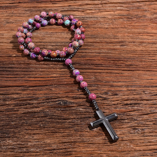 Purple Emperor Jasper Rosary-ToShay.org