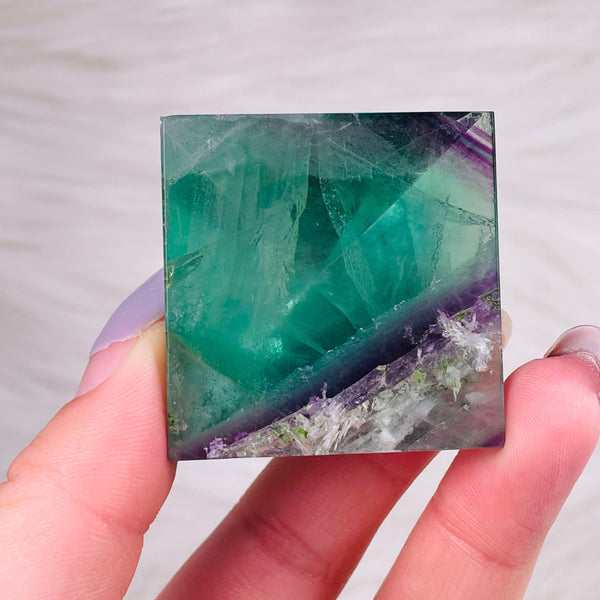 Green Fluorite Crystal Pyramid-ToShay.org