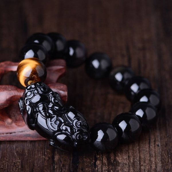 Black Obsidian Pixiu Bracelet-ToShay.org