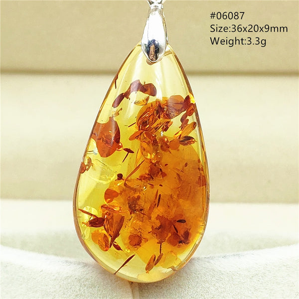 Yellow Amber Flower Crystal Pendant-ToShay.org