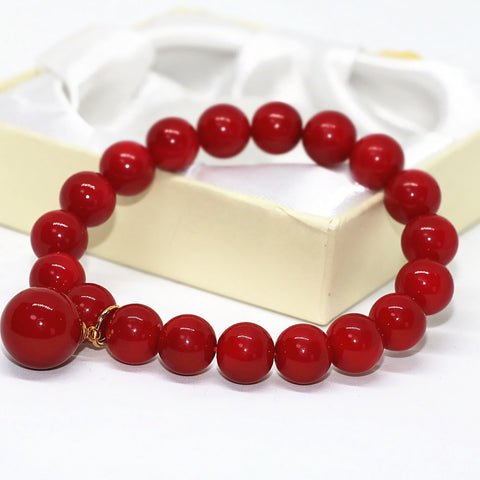 Red Coral Bead Bracelet-ToShay.org