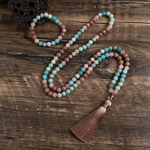 Pink Rhodolite Mala Beads-ToShay.org