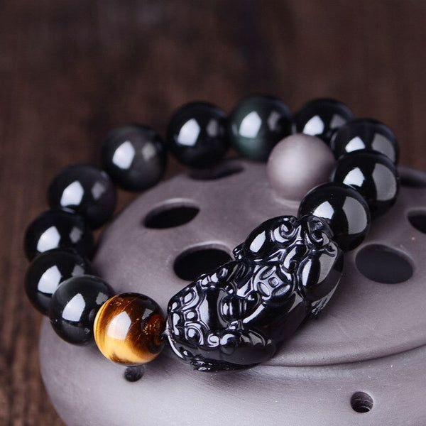 Black Obsidian Pixiu Bracelet-ToShay.org