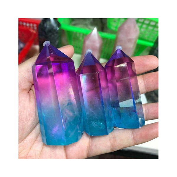 Purple Blue Aura Crystal Wand-ToShay.org