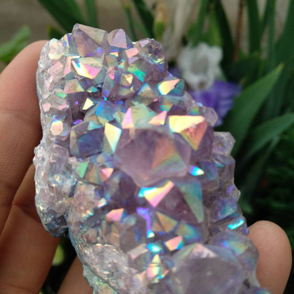 Purple Amethyst Aura Crystal Cluster-ToShay.org