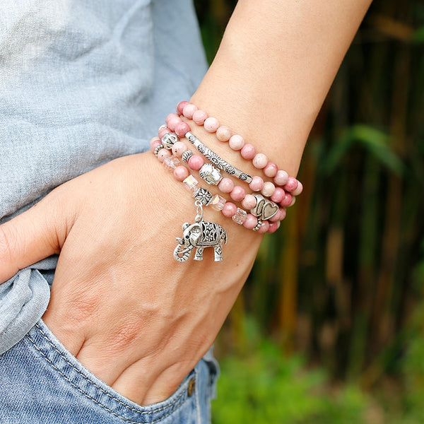 Pink Rhodochrosite Mala Beads-ToShay.org