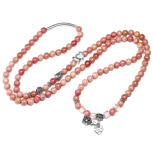 Pink Rhodochrosite Mala Beads-ToShay.org