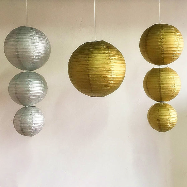 Gold Silver Paper Lanterns-ToShay.org