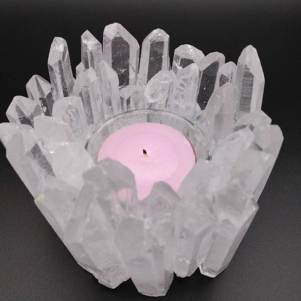 White Crystal Tealight Holders-ToShay.org